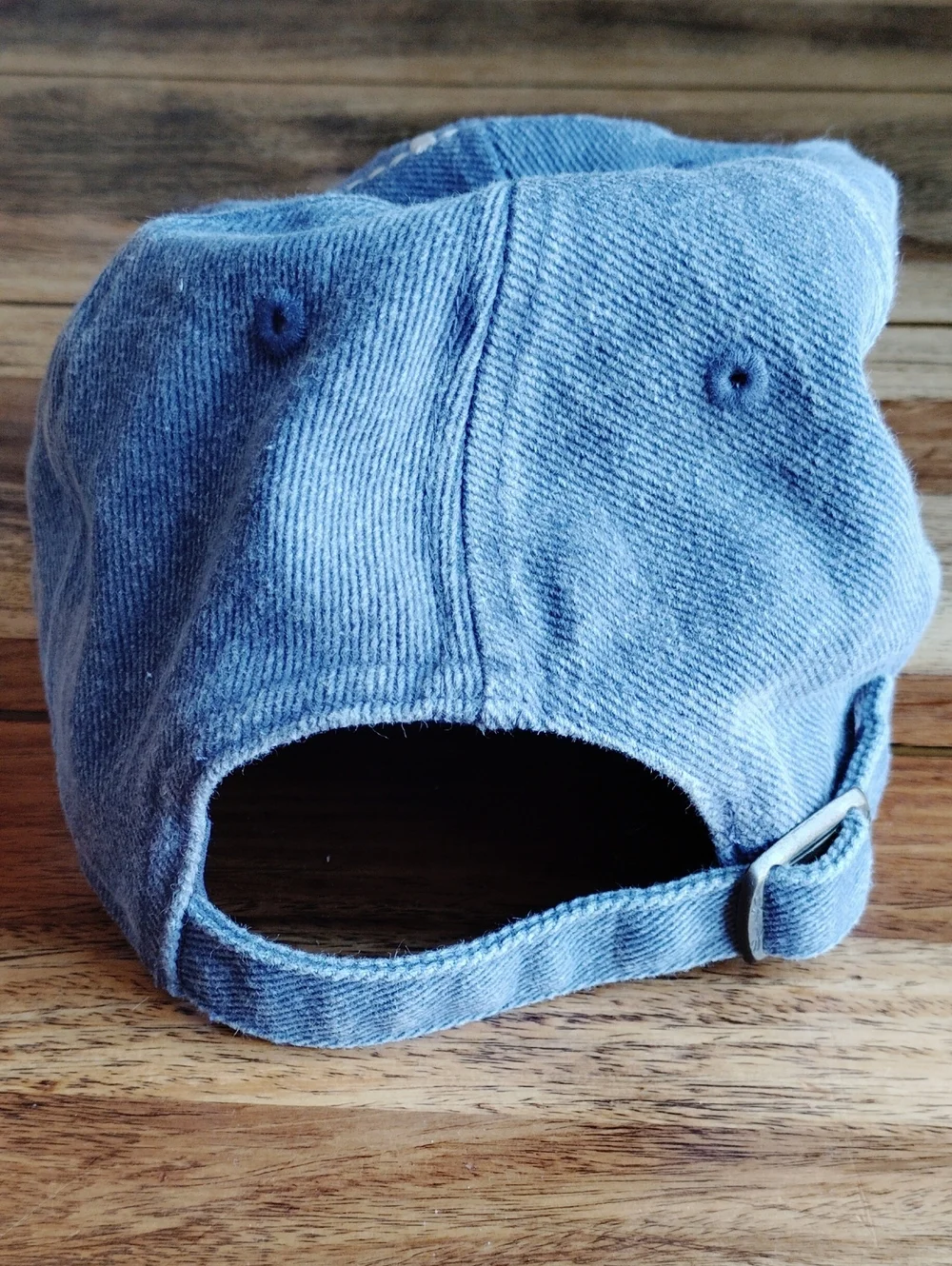 Alaska Embroidered Two Tone Denim Dad Hat - Blue & Light Beige